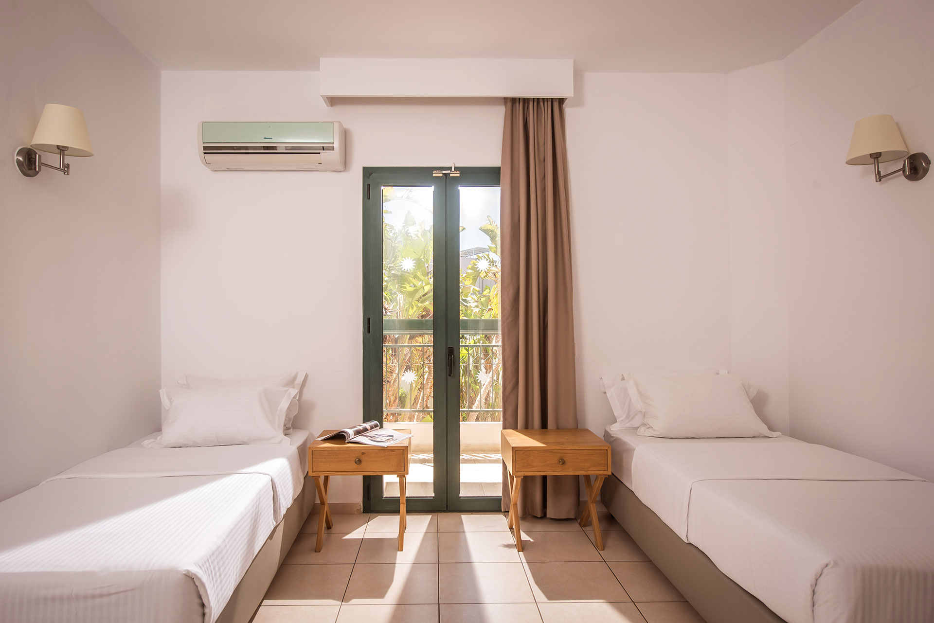 Gouves Park Family Room two single beds and bedside tables