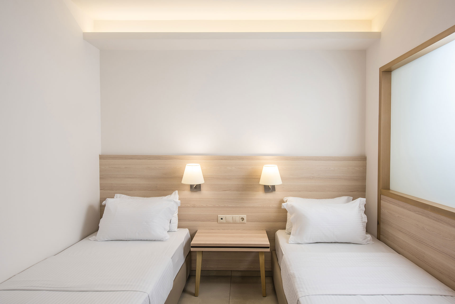 Gouves Park Family Suite two single beds with a bedside table