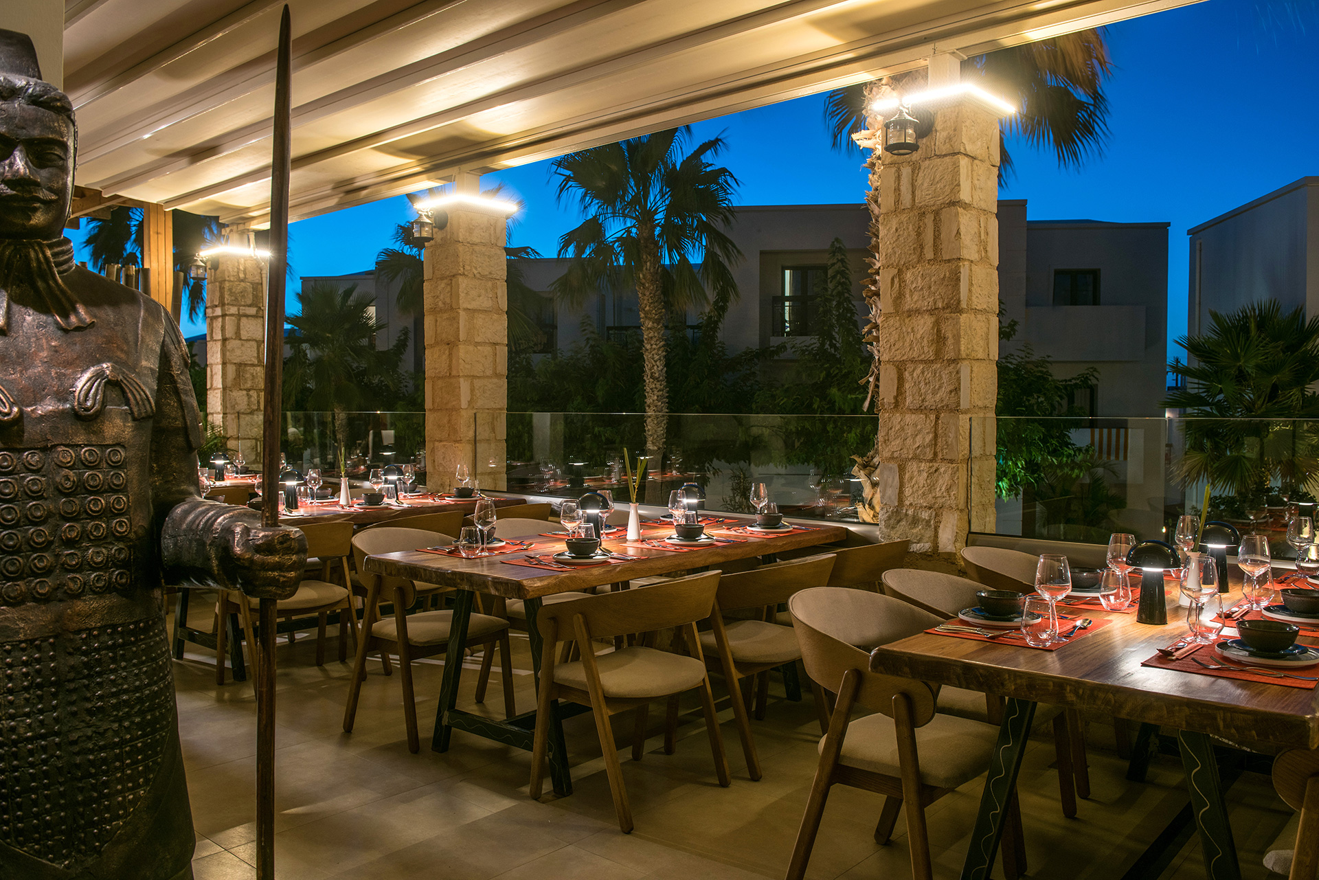 Gouves Park Umami Asian Restaurant balcony sitting area