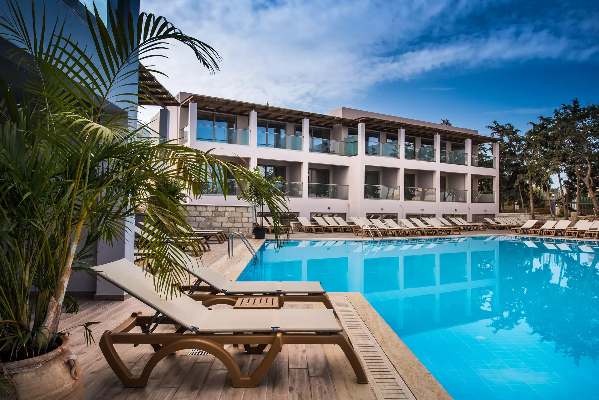 Gouves Park Family Suite Swim Up pool and two sunbeds, with more in the background